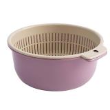 Fruits Vegetables Washing Basket, Dual Layer Kitchen Strainer Colander Bowl Set, Thickened Plastic, Easy Clean, Odor, for Fruit Vegetable Wash