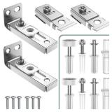 Bifold Door Hardware Repair Kit - 2 Pack Bi-fold Sliding Closet Door Hardware Kit for 7/8 to 1 Track, Folding Pocket Door Replacement Parts Set Include Top Bottom Pivots Bracket and Guide Wheel