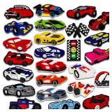 Racing Car Shoe Charms Fits for Croc Clog Sandals, Cute Shoes Decorations Accessories for Boy Girl Adults Women Men MISSING SOME