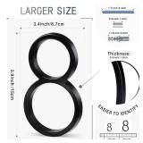 VONDERSO 6 Inch Floating House Numbers for Outside,Modern Black Metal Address Number 8,Durable Weather-Resistant Powder Coated Finish,No Fading(Glossy Black)