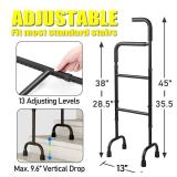 Stair Climbing Assist Cane & Elderly Stair Lift Assist - 13-Level Adjustable Height with Anti-Slip Handle & Stabilizing Feet, 300lbs Capacity for Seniors, Standard Steps-Patent Pending