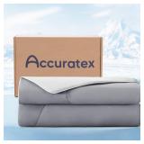 ACCURATEX Cooling Comforter King/Cal King Size, Q-max0.45 Arc-Chill Cooling Blanket for Hot Sleepers, Lightweight Cool Blankets for Night Sweats, Silky Breathable Summer Cool Comforter,Grey(104x90)