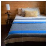 Arcturus Rainier Wool Blanket - 4.5lbs Warm, Heavy, Washable, Large | Great for Camping, Outdoors, Survival & Emergency Kits (White Blue Gray)