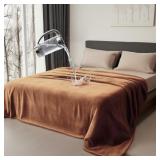 Bedding Aid Waterproof Blanket for Bed, Couch, Kids & Pets Protection Splash-Proof, Spill-Proof, Leakproof Flannel Blanket Reversible Design (Velvet Brown & Twilight Blue, 60x80)