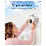 ANRAN Solar Security Cameras Wireless Outdoor,2K Cameras for Home Security with Fixed Solar Panel, 360° PTZ for Home Surveillance,2.4G WiFi, PIR Human Detection, 3MP Color Night Vision, 2 Pack