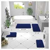 OLANLY Bathroom Rugs 59x20, Extra Soft Absorbent Chenille Bath Rugs, Rubber Backing Quick Dry, Machine Washable Bath Mats for Bathroom Floor, Tub and Shower, Home Decor Accessories, Navy