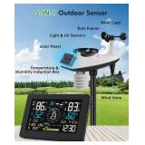 Zivron WiFi Weather Station Wireless Indoor Outdoor Thermometer, Large Display with Rain Gauge and Wind Speed
