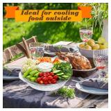 Baderke 3 Set 11.8 Chilled Serving Tray for Parties with Compartments Ice Chilled Party Platter Charcuterie Serving Board Cold Dish Dip for Fruit Seafood Vegetable Shrimp Cocktail (Natural)