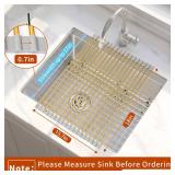 HAYAWEY Golden Roll-UP Dish Drying Rack-Large Stainless Steel Dish Drainer Over The Sink for Kitchen Countertop, Applicable for Sink Width Less Than 16.5in (Gold,17.8