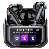 Wireless Earbuds, Bluetooth 5.4 Headphones with Multifunctional Touch Screen, 48H Bass Stereo Ear Buds with ANC/ENC Noise Cancelling/Transparency Mode,