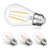 addlon LED Replacement Bulbs 2W S14 4 Pack Waterproof E26 Screw Base for Outdoor LED String Lights Shatterproof