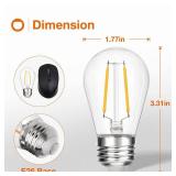 addlon LED Replacement Bulbs 2W S14 4 Pack Waterproof E26 Screw Base for Outdoor LED String Lights Shatterproof