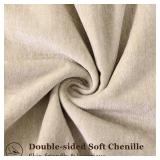 decorUhome Christmas Couch Throw Pillow Covers 24x24 Set of 2, Decorative Soft Euro Velvet Neutral Chenille Pillow Covers with Elegant Design for Sofa Bed Living Room Home Decor, Beige