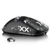 MAMBASNAKE Attack Shark X3MAX Wireless Gaming Mouse,PixArt PAW3950 42000 DPI,49g Ultralight Tri-Mode(BT5.4/2.4GHz/Wired), 1K Polling Rate Programmable Computer Mice for PC/MAC/Win - Black&Tape