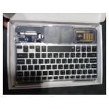 Transparent Wireless Keyboard with 7 Colors Backlits, Rechargeable, Fast BT Connection, Media Function Keys, Transparent Acrylic, Large Capacity Battery (Black)