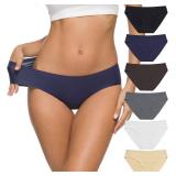 Altheanray Womens Seamless Underwear No Show Panties Soft Stretch Bikini Underwears 6 Pack(3081M-color12)