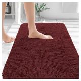 OLANLY Bathroom Rugs 30x20, Extra Soft Absorbent Chenille Bath Rugs, Rubber Backing Quick Dry, Machine Washable Bath Mats for Bathroom Floor, Tub and Shower, Home Decor Accessories, Andorra Red-Brown