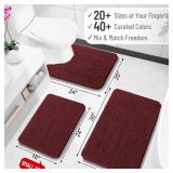 OLANLY Bathroom Rugs 30x20, Extra Soft Absorbent Chenille Bath Rugs, Rubber Backing Quick Dry, Machine Washable Bath Mats for Bathroom Floor, Tub and Shower, Home Decor Accessories, Andorra Red-Brown