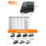 Golf Cart Cover 4 Passenger Heavy Duty, 420D Waterproof Golf Cart Covers Extended Roof Compatible with EZ GO Club Car Yamaha Golf Carts, Outdoor Dustproof 4 Seat Club Car Cover (Up to 112 Inch)