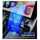 Teeran Wireless CarPlay Adapter 2025 Upgrade Wired CarPlay to Wireless, Mini Cube Design for Cars with Built-in Wired Apple CarPlay Plug and Play Easy Use Fast Stable Connection Car Play for iPhone