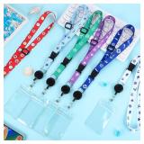 6 Pcs Cruise Lanyards for Cruise Ship Cards, Cruise Lanyard Retractable Cruise Ship Lanyards with Waterproof Detachable Badge Holder for Cruise Ship Essentials (Simple Style)