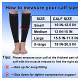BSERA Calf Compression Sleeve Women Men, 2 Pairs 20-30mmHg Footless Compression Socks Stockings for Calf Support, Circulation, Swelling, Shin Splints, Varicose Veins, Recovery