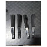 Blulu 4 Pieces Handheld Folding Fan Small Chinese Hand Fans in Oriental Cloth Fabric for Dancing, Party, Wedding Gifts, Craft DIY, Home Decorations(Black)