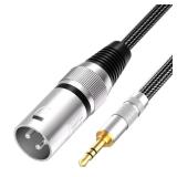 Tisino 3.5mm to XLR Cable Unbalanced Mini Jack 1/8 inch to XLR Male Adapter Microphone Cord- 1.6ft/50cm