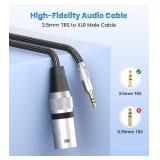 Tisino 3.5mm to XLR Cable Unbalanced Mini Jack 1/8 inch to XLR Male Adapter Microphone Cord- 1.6ft/50cm