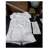 WJing Yi Jia Womens 3Pcs Pajamas Sets Silk Satin Sleepwear Button Down Short Sleeve Shirt Pjs Loungewear Small