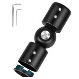 TOKPLNU Curtain Rod Corner Connector Heavy Duty Hinged Elbow Connector, Adjustable Corner Curtain Rod Connector for 1 Inch Bay Window Curtain Rods, Black 1 Pack