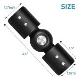 TOKPLNU Curtain Rod Corner Connector Heavy Duty Hinged Elbow Connector, Adjustable Corner Curtain Rod Connector for 1 Inch Bay Window Curtain Rods, Black 1 Pack