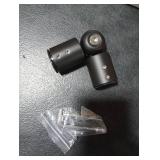 TOKPLNU Curtain Rod Corner Connector Heavy Duty Hinged Elbow Connector, Adjustable Corner Curtain Rod Connector for 1 Inch Bay Window Curtain Rods, Black 1 Pack