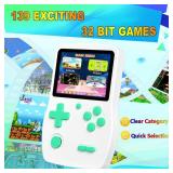 32 Bit Handheld Games for Kids Preloaded 139 Video Games, Portable Video Gaming Player with 3.0 IPS Screen and Rechargeable Battery, Mini Travel Games Electronic Gifts Toys for Boys Girls, White