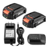 Energup 20Volt Replace for Worx 20V Battery and Charger Kit, Compatible with Worx 20Volt WA3520 WA3525 WA3575 WG151s WG251s WG540s WG545s WG890 WG891, with Works 20V Lithium Battery Charger