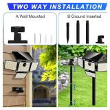 AmeriTop 4-Head Motion Sensor Solar Lights, 6500K, Outdoor Garden Pathway, Weatherproof, IP65 Waterproof, 1 Pack