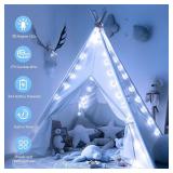 Minetom Crystal Globe String Lights Battery Operated - 17 ft 30 LED Globe Fairy Lights with Remote and 8 Modes, Waterproof for Bedroom Tent Loft Camping Porch Patio Party Wedding Decor, White