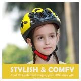 Atphfety Kids Toddler Bike Helmet, Adjustable Boys Girl Helmets from Baby to Children(Age 1-8), Multi Sports for Bicycle Skate with LED Light