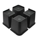 MYMULIKE Bed Risers 6 inch, Oversized Furniture Risers, Heavy-Duty Support Up to 6000 Lbs, Lift 6 inch for Couch, Sofa, Table,Chair (Black 4 Pack, 6 inch)