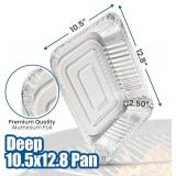 EHOMEA2Z Aluminum Pans Disposable Half Size (10 Pack) MADE IN USA 9x13 Heavy Duty Foil Pans, Durable & Recyclable Baking Pans, Eco-Friendly, Lightweight, Great for BBQ, Parties & Catering