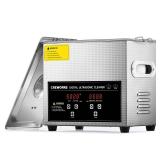 CREWORKS 3L Ultrasonic Cleaner, 0.8 gal Digital Sonic Cavitation Machine, 120W Stainless Steel Professional Jewelry Cleaner for Cleaning Tool Watch Glasses Retainer Denture Parts with Heater & Timer