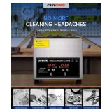 CREWORKS 3L Ultrasonic Cleaner, 0.8 gal Digital Sonic Cavitation Machine, 120W Stainless Steel Professional Jewelry Cleaner for Cleaning Tool Watch Glasses Retainer Denture Parts with Heater & Timer