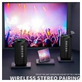 Ortizan Portable Bluetooth Speaker x Stocking Stuffers: IPX7 Waterproof, Wireless, Big Sound, Deep Bass, Dual Pairing, 30H Playtime, White Elephant Gift for Adults Men Women Teen Boys Girls (Black) SP