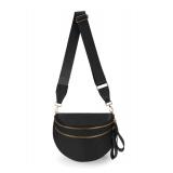 Spacious Nylon Crossbody Bag Bum Bag Handbags Wallets Purses Trendy Shoulder Bag for Women (black)