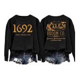 1692 They Missed One Halloween Shirts for Women Salem Witch Long Sleeve Shirt Halloween Hocus Pocus Pullover Tops (Black, XX-Large)