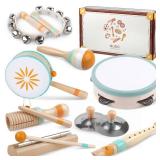 Toddlers Musical Instruments-Baby Montessori Wooden Musical Toys for Toddlers 1-3 Year Old,Kids Percussion Instruments Toy for Preschool Kids,Christmas Birthday Gift for Baby Boys Girls