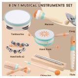 Toddlers Musical Instruments-Baby Montessori Wooden Musical Toys for Toddlers 1-3 Year Old,Kids Percussion Instruments Toy for Preschool Kids,Christmas Birthday Gift for Baby Boys Girls
