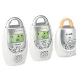 VTech DM221-2 Audio Baby Monitor with up to 1,000 ft of Range, Vibrating Sound-Alert, Talk Back Intercom, Night Light Loop & Two Parent Units, White