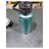 Konokyo 32 oz Insulated Water Bottle Stainless Steel Sport Bottles with 3 Lids,Army Green