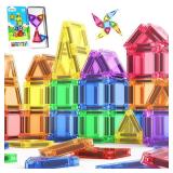 Coodoo Magnetic Tiles for Kids Ages 4-8 Toddler Toys Magnetic Blocks Building Toy STEM Outdoor Kids Toys Gift for Boys & Girls 3+ Year Old, Pocket-Sized Mini Tiles for Classroom Must Haves